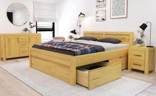 NATURA-VERSO Massivholzbett optional mit Bettschubladen
