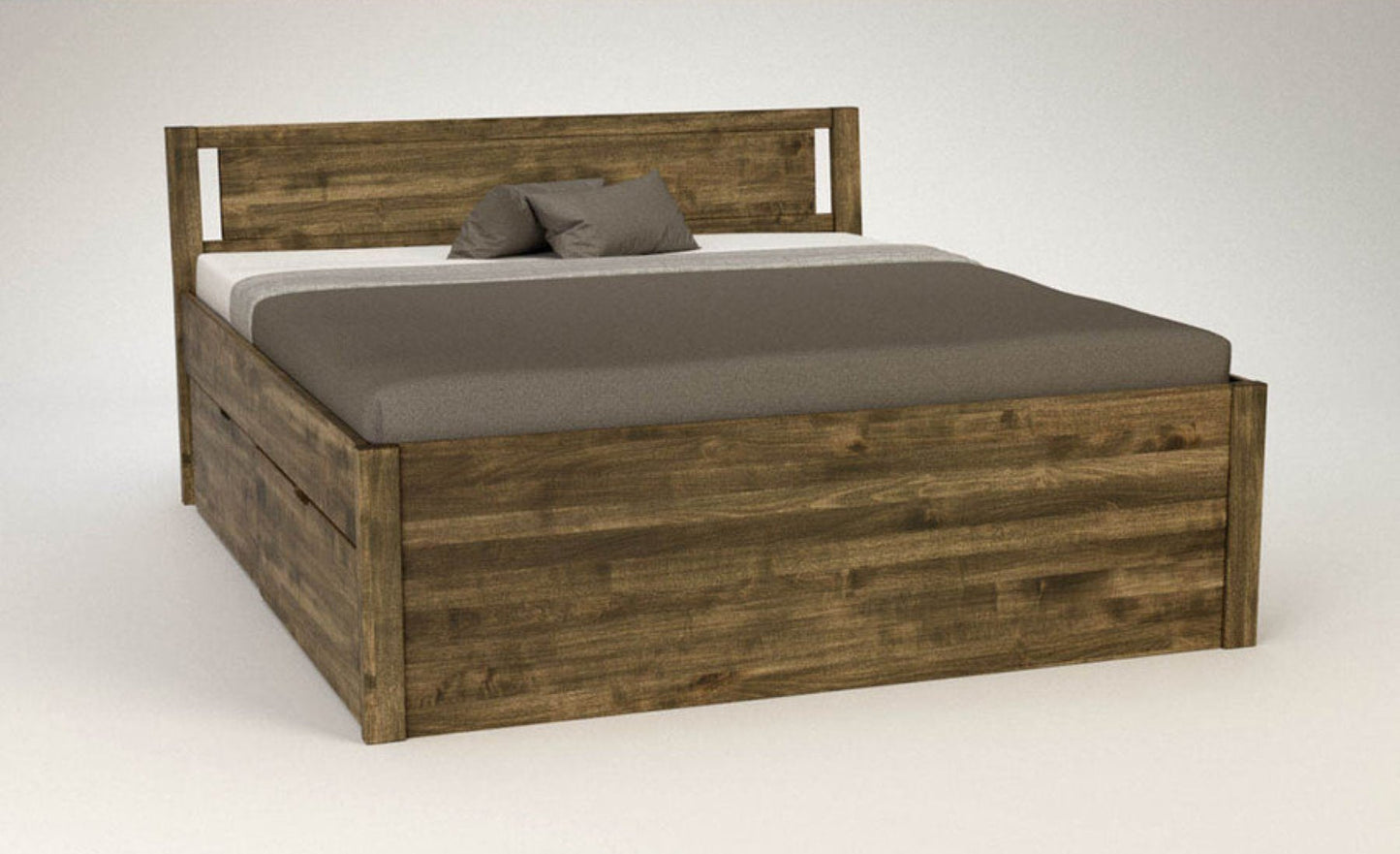 PENDENZA-VERSO Massivholzbett mit 4 x Bettschubladen