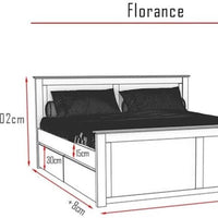 FLORANCE Massivholzbett mit 4 Schubladen
