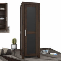 NATURA LEATHER Kleiderschrank 1-Türig mit Regale Massivholz
