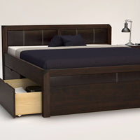 MODENA-VERSO Massivholzbett mit 4 x Bettschubladen