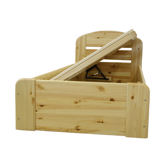 Anika Kieferbett Bettkasten mit Seitenöffnung | Massivholz | Einzelbett | 100% Bio-Bett inkl. Lattenrost