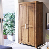 NATURA Kleiderschrank mit Regalen 2-Türig Massivholz