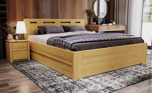 NELSON Massivholzbett optional mit Bettschubladen