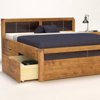MODENA-VERSO Massivholzbett mit 4 x Bettschubladen