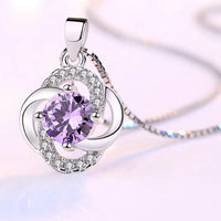 Kette mit Anhänger aus 925er Sterling-Silber, Ewige Blume, 45cm