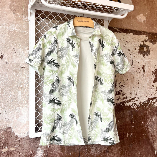 Kurzarm-Leinenhemd Botanique