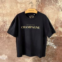 Life is easy with Champagne - Oversize T-Shirt Black