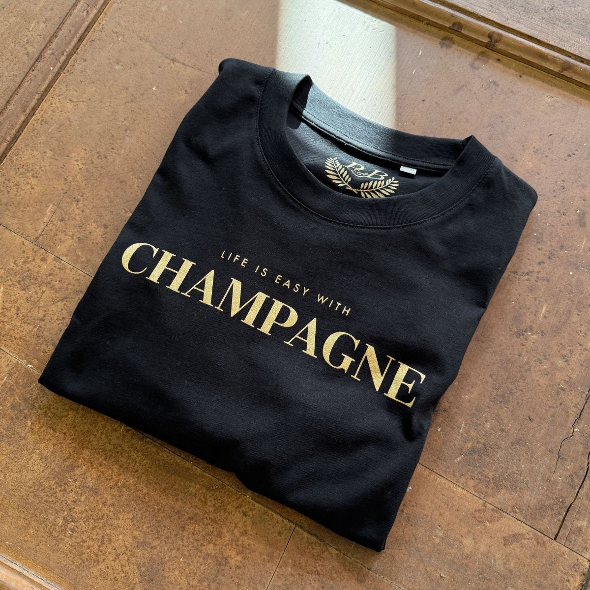 Life is easy with Champagne - Oversize T-Shirt Black