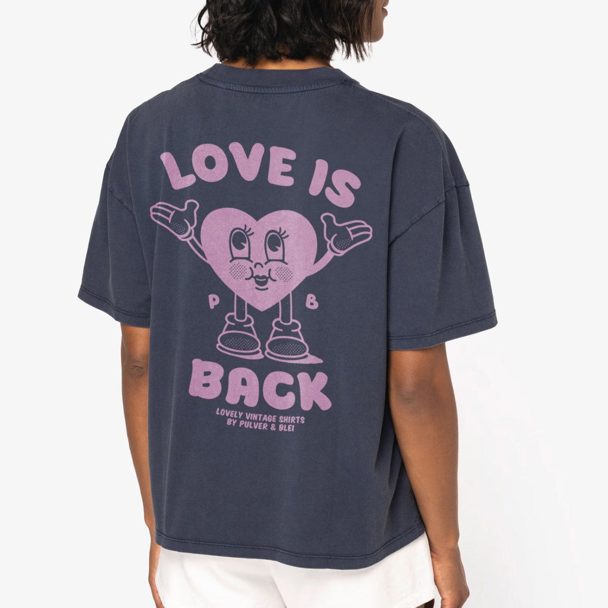 Love is Back - Womans Oversize Washed Navy