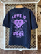 Love is Back - Womans Oversize Washed Navy