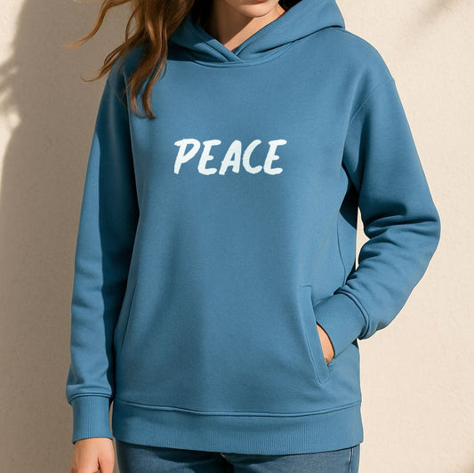 Make Love not War - Peace Hoodie Blau