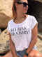 No Risk No Story - White Fashion Tee