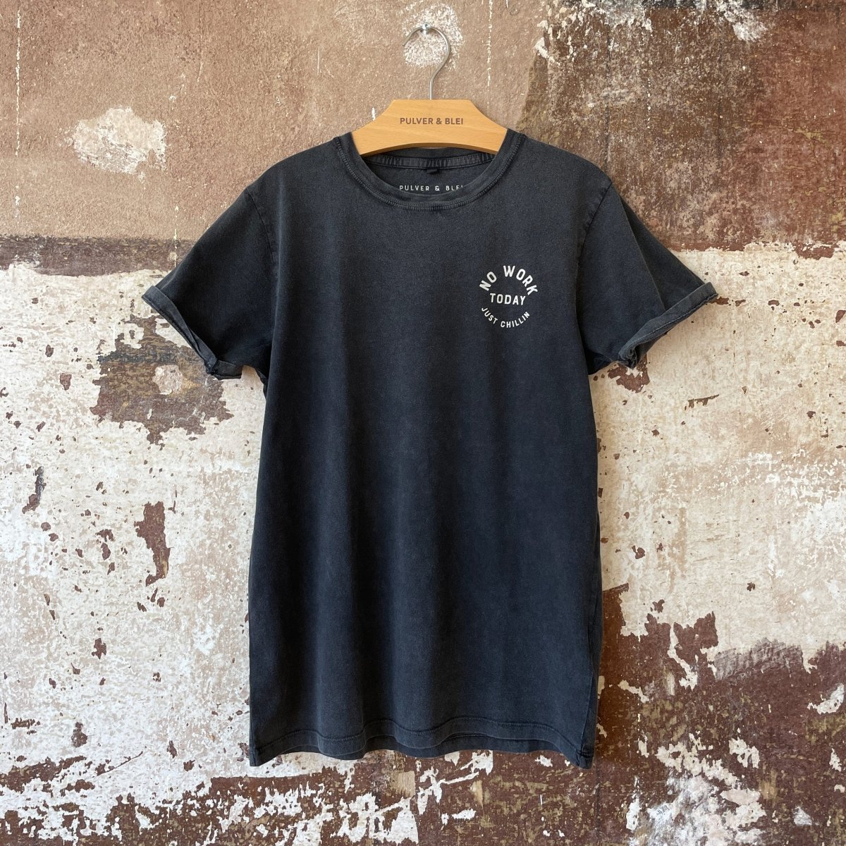 No Work Just Chillin - Black Vintage Tee