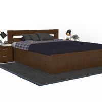 Nobis Kieferbett mit Bettkasten | Massivholz | Naturholz | 100% Bio-Bett inkl. Lattenrost