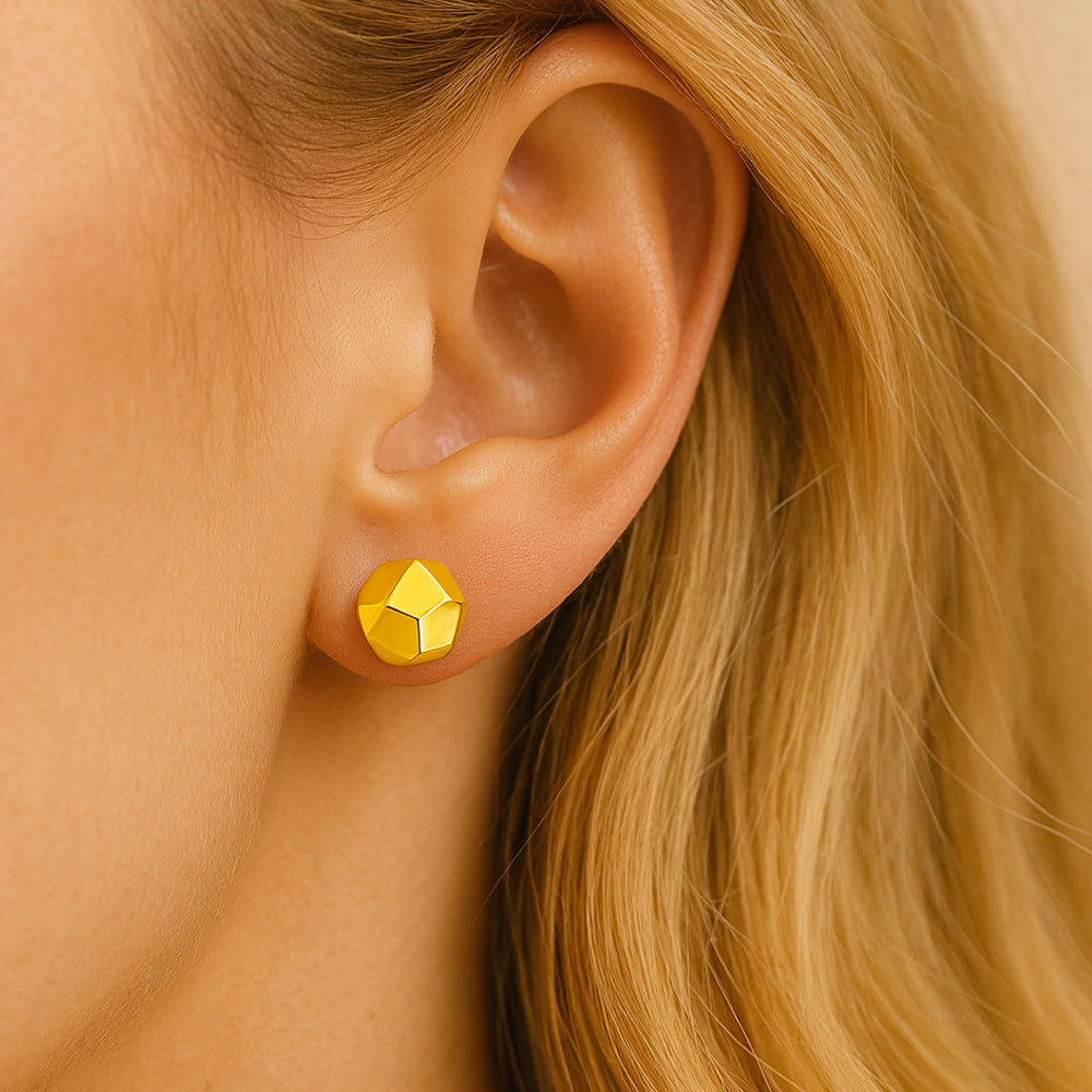 Ohrstecker aus 925er Sterling-Silber, Quadratische Kugeln