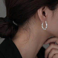 Ohrringe aus 925er Sterling-Silber, Struktur-Creolen