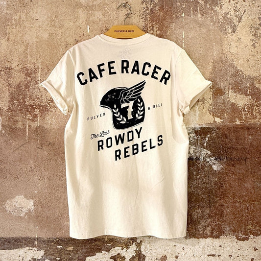 Rowdy Rebels Cafe Racer - T-Shirt Raw Natural