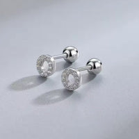 Ohrstecker aus Edelstahl, Kreise mit Strasssteinchen, 5mm