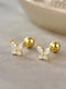 Ohrstecker aus Edelstahl, Schmetterlinge mit Strasssteinchen, 5mm
