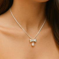 925 Silber Halskette mit Perlenanhänger – elegante Damenkette als Geschenk