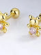 Ohrstecker aus Edelstahl, Teddybären mit Strasssteinchen, 5mm