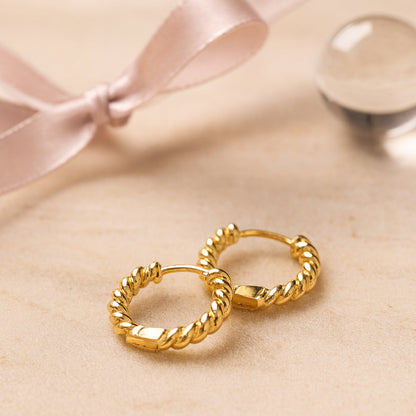 Ohrringe aus 925er Sterling-Silber, Creolen in Kordeloptik