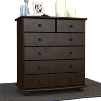 Anika Kommode Sideboard | Anrichte | 6-Schubladen | 100% Bio Kiefer Massivholz