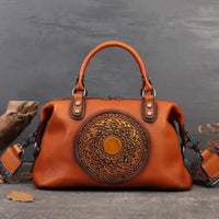 women genuine leather tote bag classic cowhide shoulder handbag with zipper